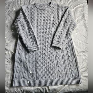 2 for $15 Light Gray Cable Knit Sweater Dress
